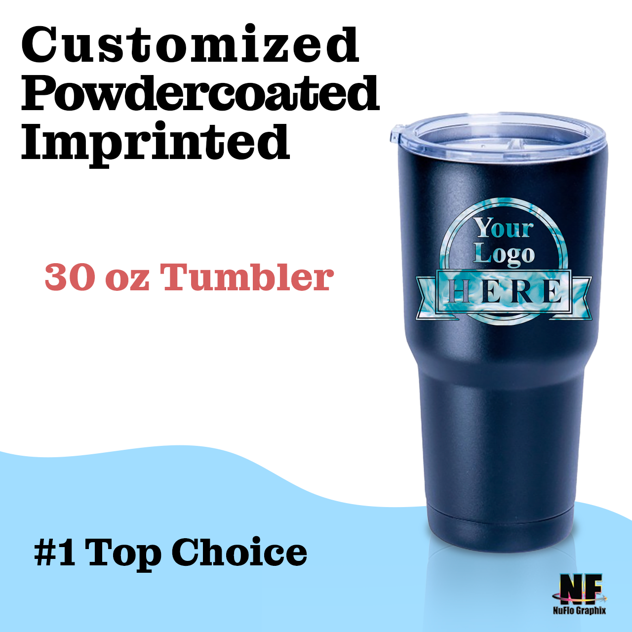 30 oz Custom Colored Yeti insulated Tumbler with custom logo engraved